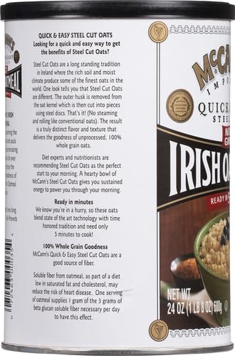 McCann Irish Oatmeal, Quick & Easy Cut Stahl Hafer, 24 Unzen (680 g)