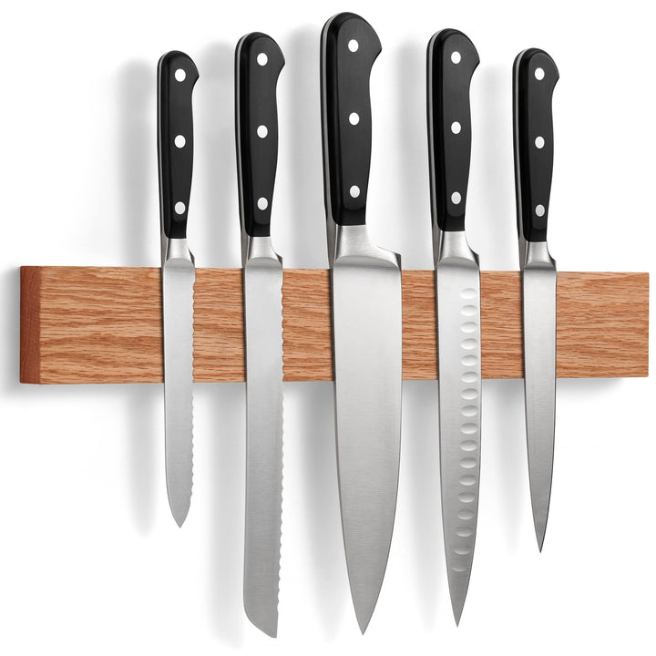 Magnetleiste Messer aus Eichenholz mit Extra Starkem Magnet - 40 cm - Messerhalter Magnetisch Holz f