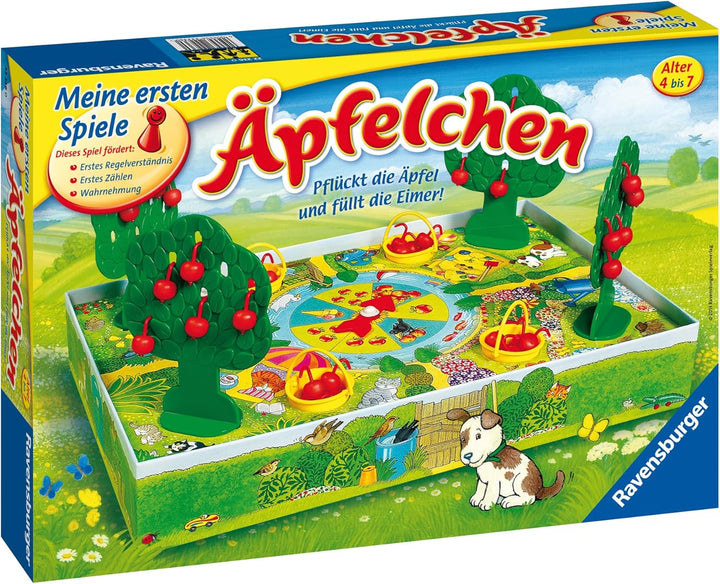 Ravensburger 22236 - Äpfelchen - Sammelspiel für Kinder, Äpfel pflücken für 2-4 Spieler ab 4-7 Jahre