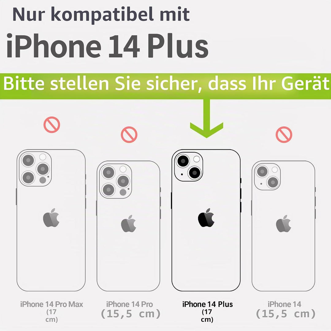 Carveit Magnetisch Hülle für iPhone 14 Plus [Elegante Schwarzholz] [Weich TPU Stossstange] Stossfest