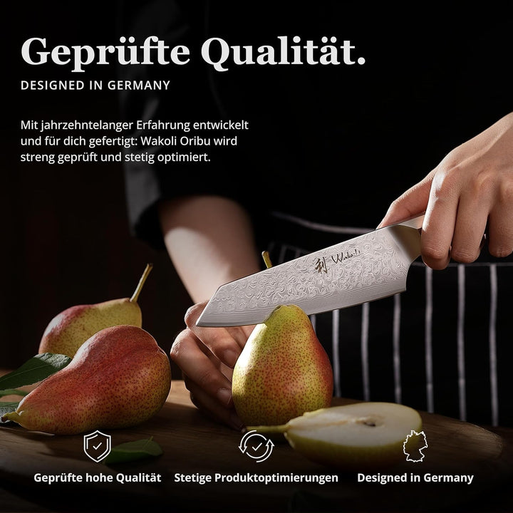Wakoli Oribu Kiritsuke Kleines Chefmesser 15 cm extrem scharfe Klinge aus 67 Lagen I Damast Küchenme