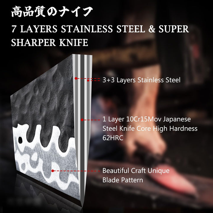 SHAN ZU Japanisches Kochmesser 15cm Allzweckmesser, 15cm Allzweckmesser