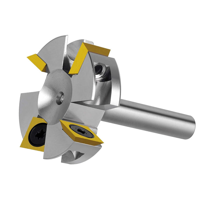 SpeTool Planfräser Vernickelt 8mm Schaft 40mm Oberfräser Wendeplatten Spoilboard 4 Flöten CNC Fräser