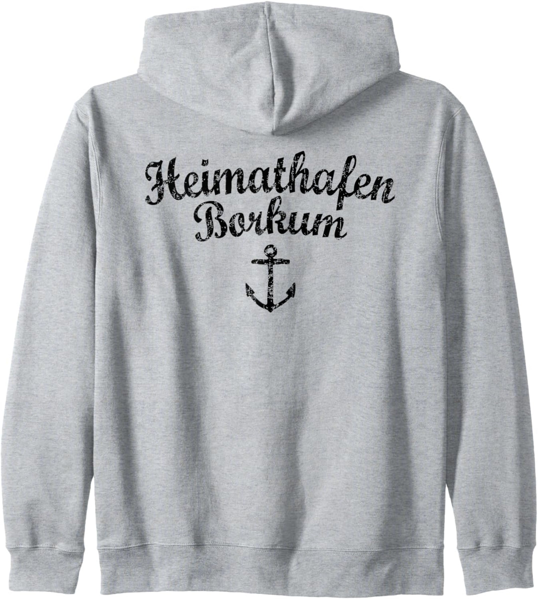 Heimathafen Borkum (Vintage Schwarz) Borkum Kapuzenjacke