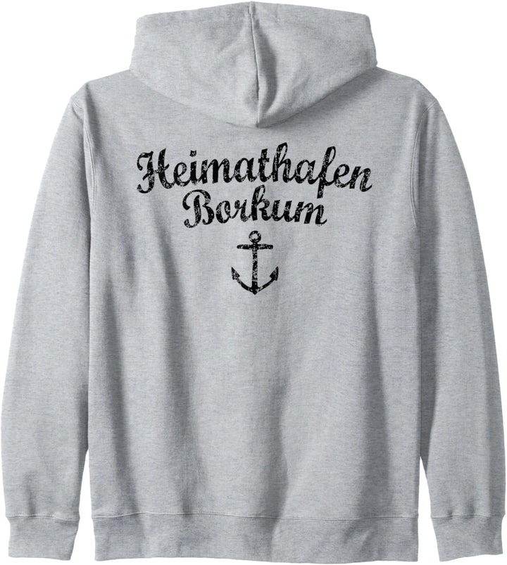 Heimathafen Borkum (Vintage Schwarz) Borkum Kapuzenjacke