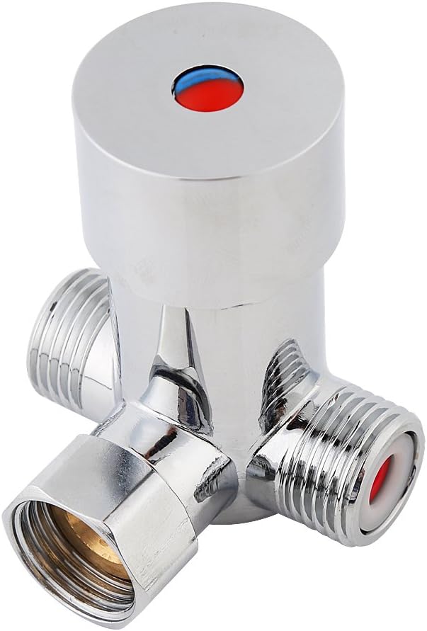 G1/2 Heisses Kaltwasser Mischventil Festes Messing Thermostatischer Mischer Temperaturregelung für B