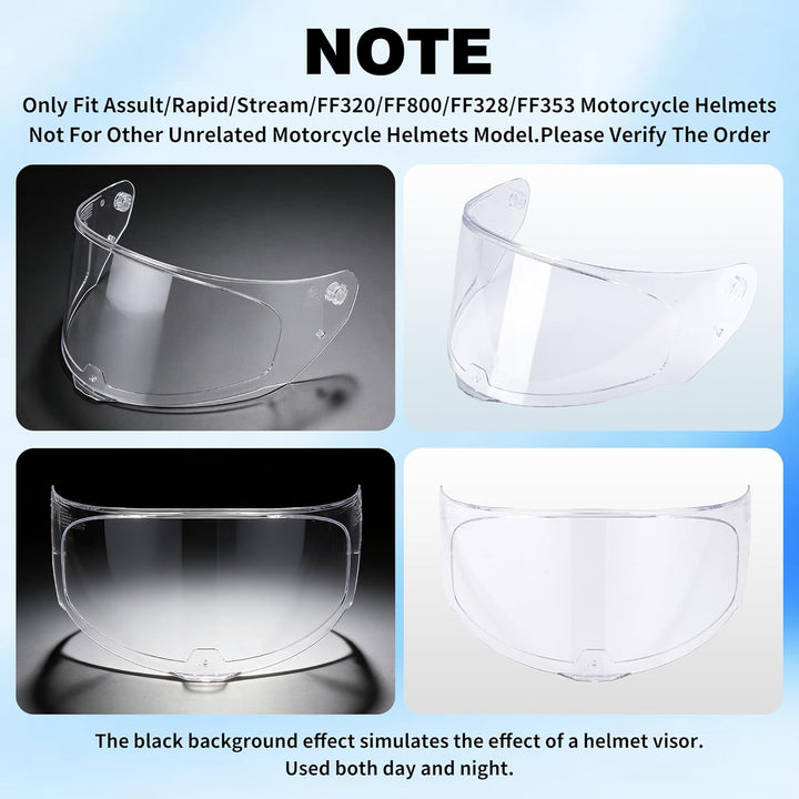 Helmvisier für LS2 FF328/FF353/FF800,Motorradhelm Visier,Motorrad Windschutz Helm Objektiv Visier Vo
