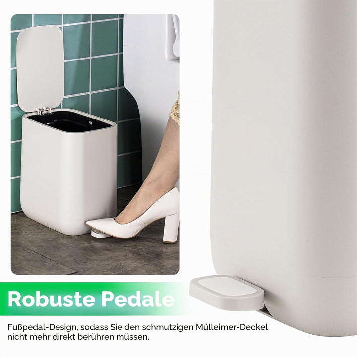 7 Liter Schlanker kleiner Küchen-Mülleimer mit Deckel Soft-Close-Staubeimer Trittpedal Mülleimer Zuh