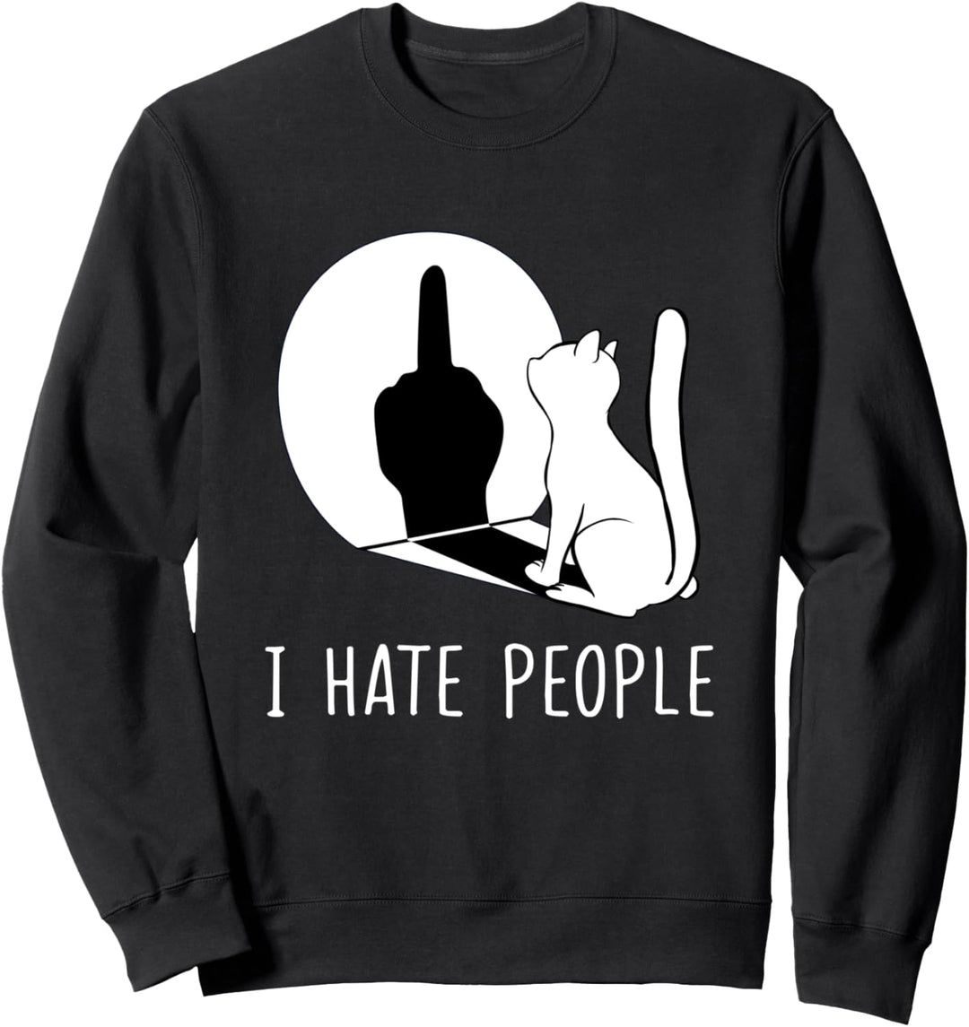 Katze Ich Hasse Menschen Pulli Katze I Hate People Sweatshirt