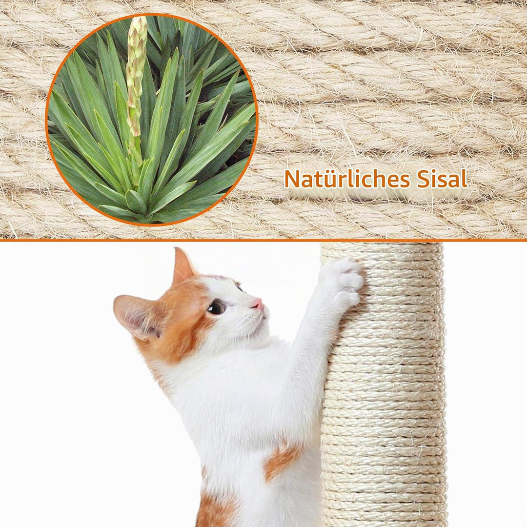 Yaheetech Kratzbaum Stabiler Katzenbaum Kletterbaum, mit Katzenhöhle Kratzbrett Plüsch Sisal, Katzen