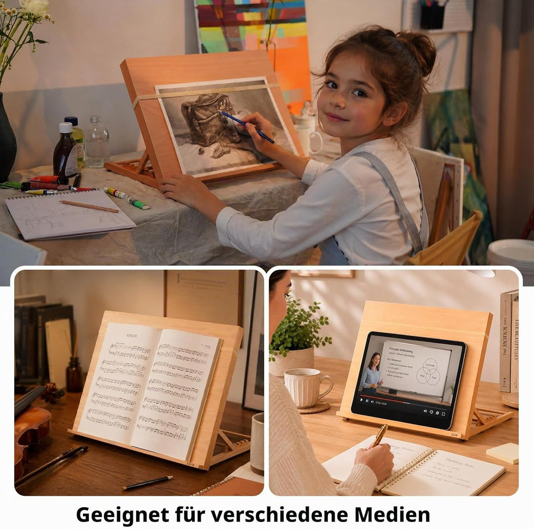 DJAR Tischstaffelei Zeichenbrett A3, 36×47 cm Buchenholz Tischstaffelei Holz für Malerei, Skizzen, A