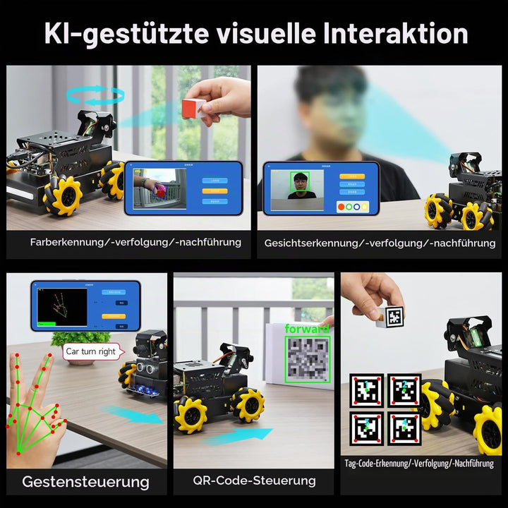 Yahboom RPi 5 ROS2 Robot Car 360°Movement, AI Vision &amp; Tracking, Integrated Multimodal Large AI Mode