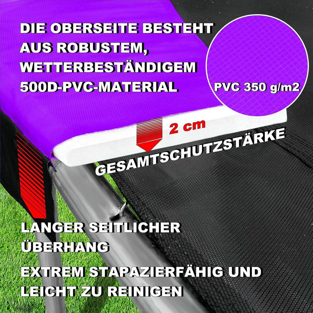 Baunsal® Trampolin Randabdeckung Ø 183 244 250 275 300 305 335 366 370 396 400 427 430 457 460 487 4