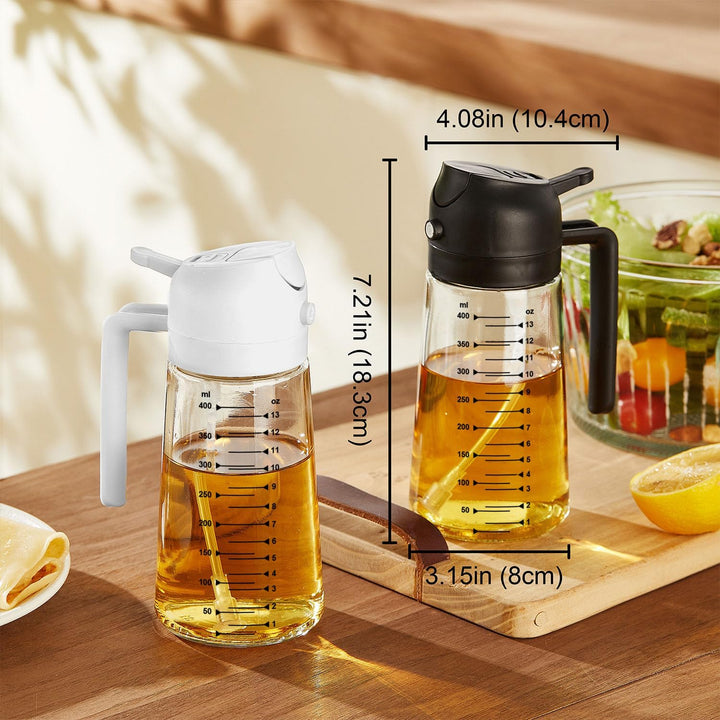 TrendPlain 16oz Ölsprüher für Speiseöl – 470ml Olivenöl Flasche – 2-in-1 Ölspender und Ölsprüher – K