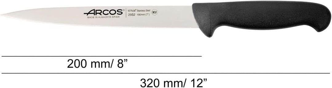 Arcos Filetiermesser mit Nitrum Edelstahlklinge 190 mm - Scharfes Messer für Fleisch und Fisch - Erg