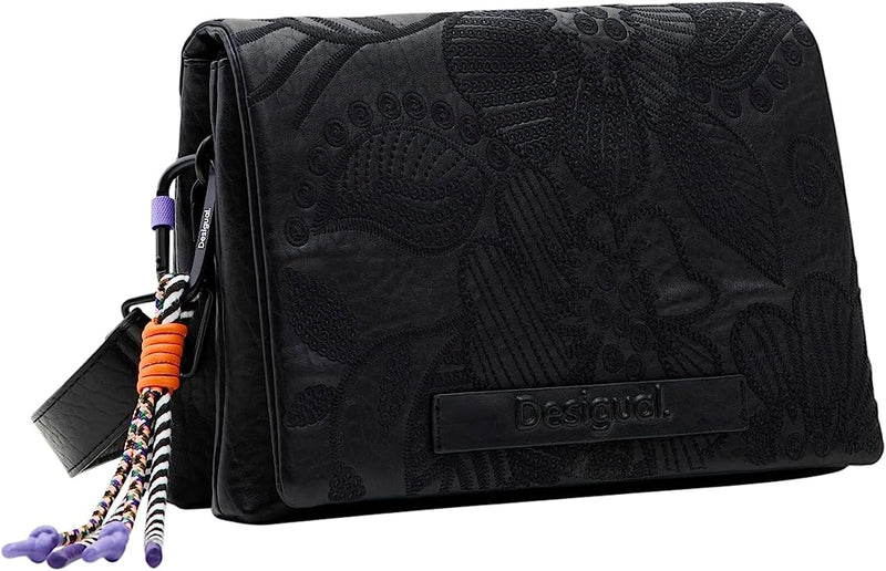 Desigual Umhängetasche Schultertasche Crossbag Bols Alpha Dortmund Flap 23WAXP75 Schwarz, Schwarz