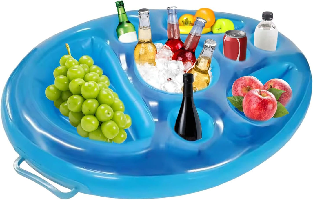 Aufblasbarer Getränkehalter, Schwimmende Tablett 70×50cm Aufblasbar Poolbar 8 Löcher Grosse Kapazitä
