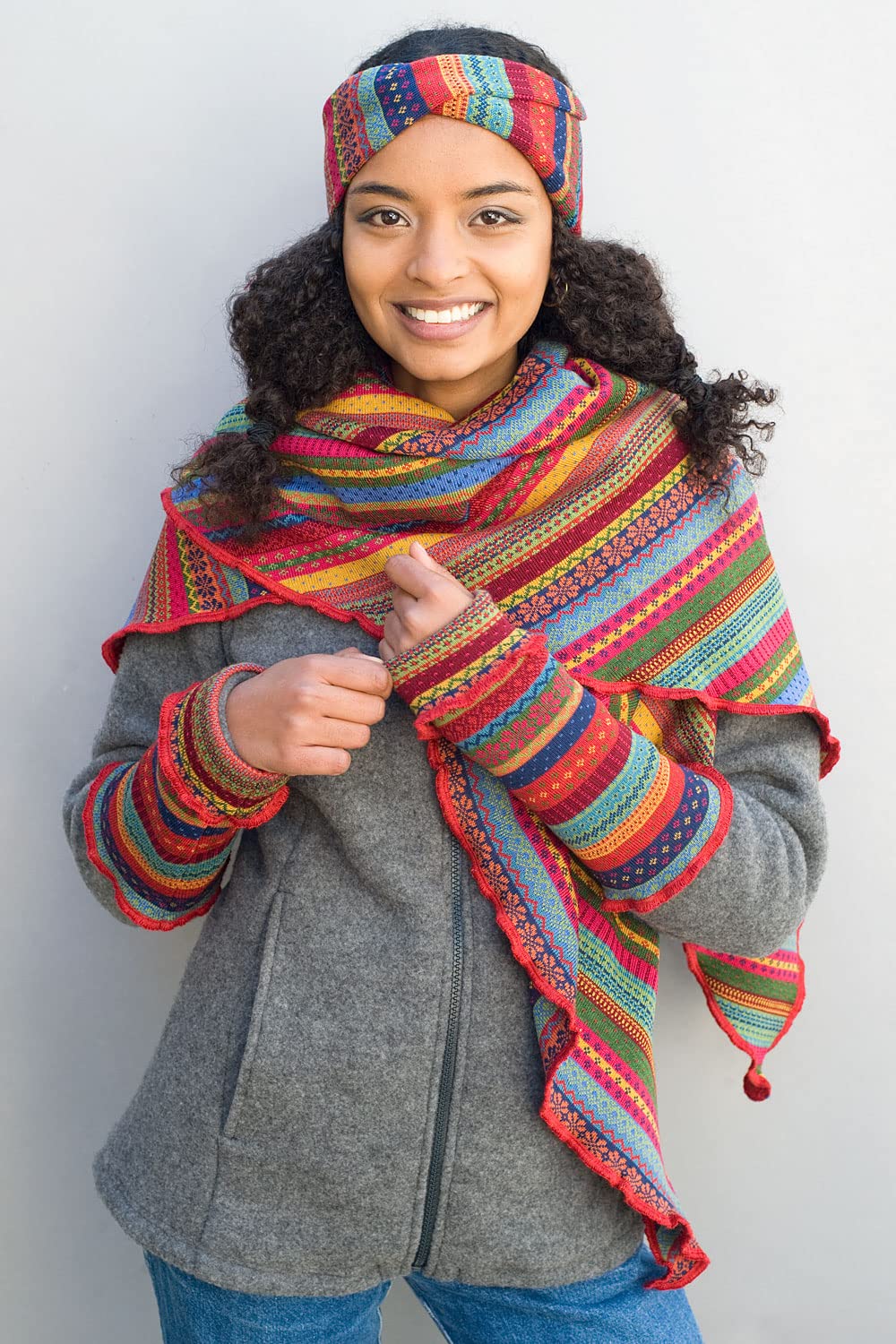 Invero, Merino Stirnband Tara, 100% Wolle (Knall-bunt), Knall-bunt