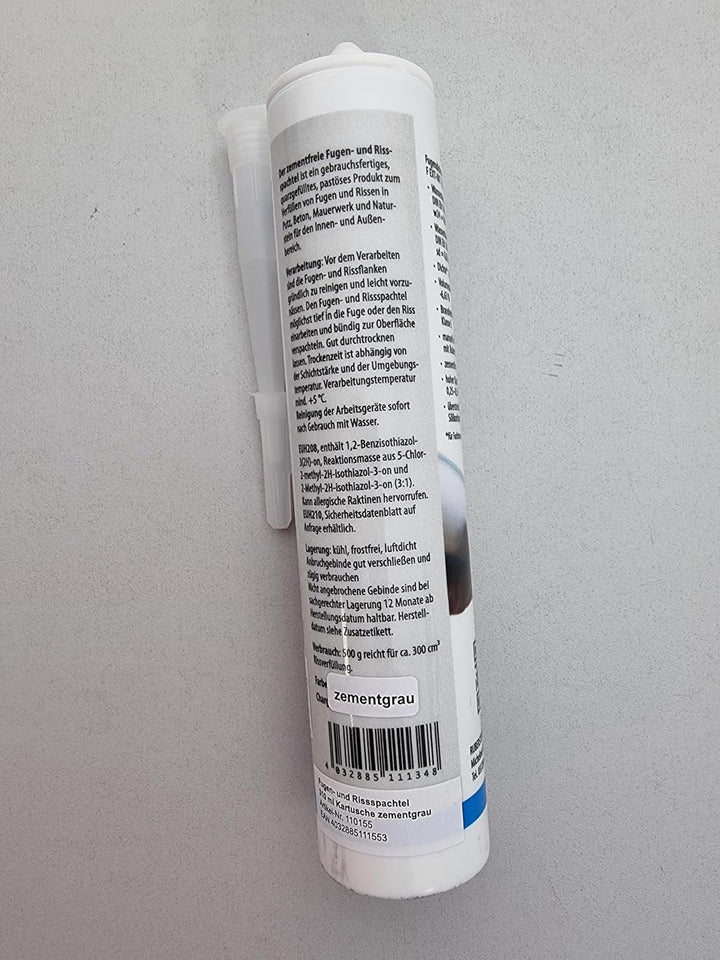 Ruberstein Fugen- und Rissspachtel zementgrau, 310 ml Kartusche