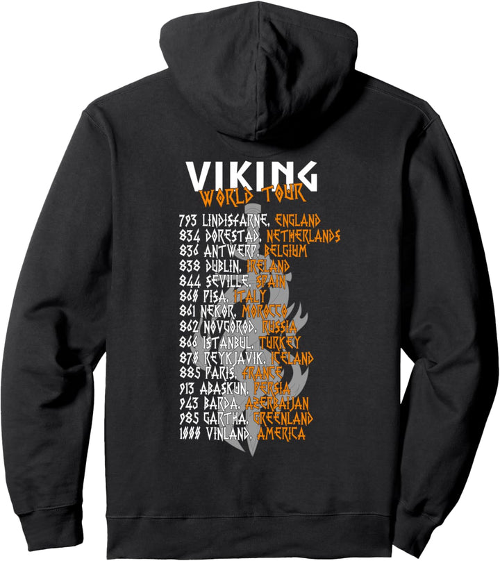 Wikinger Raid To Valhalla Graphic - Viking World Tour Pullover Hoodie