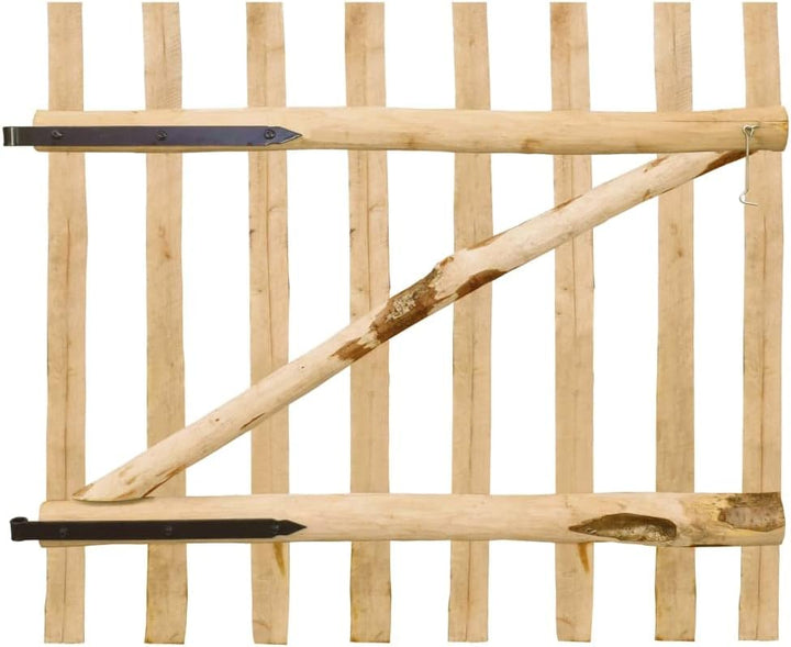 vidaXL 142590 Gartentor 100x90 cm Haselnuss Holz Zauntor Hoftor Gartentür Pforte Tor 100 x 90 cm, 10