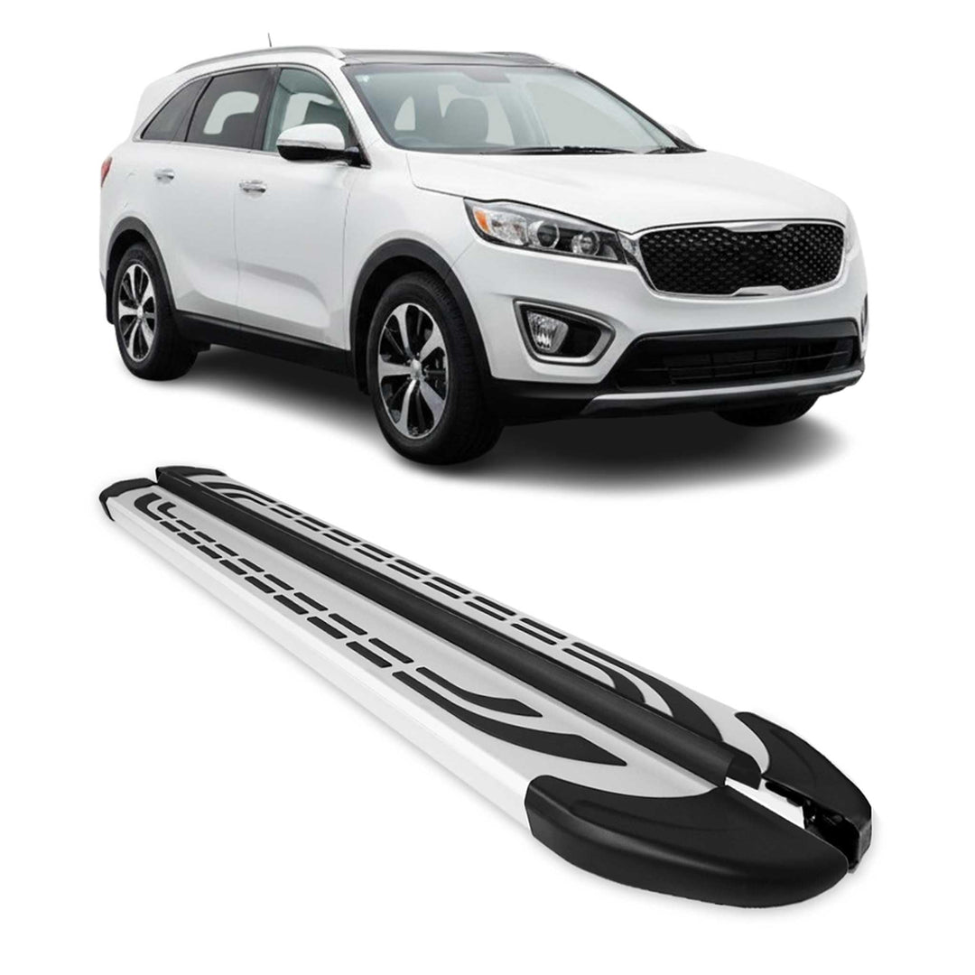 OMAC Trittbretter Seitenschweller Seitenschürze Kompatibel mit Kia Sorento FL II 2012-2015 | Silber