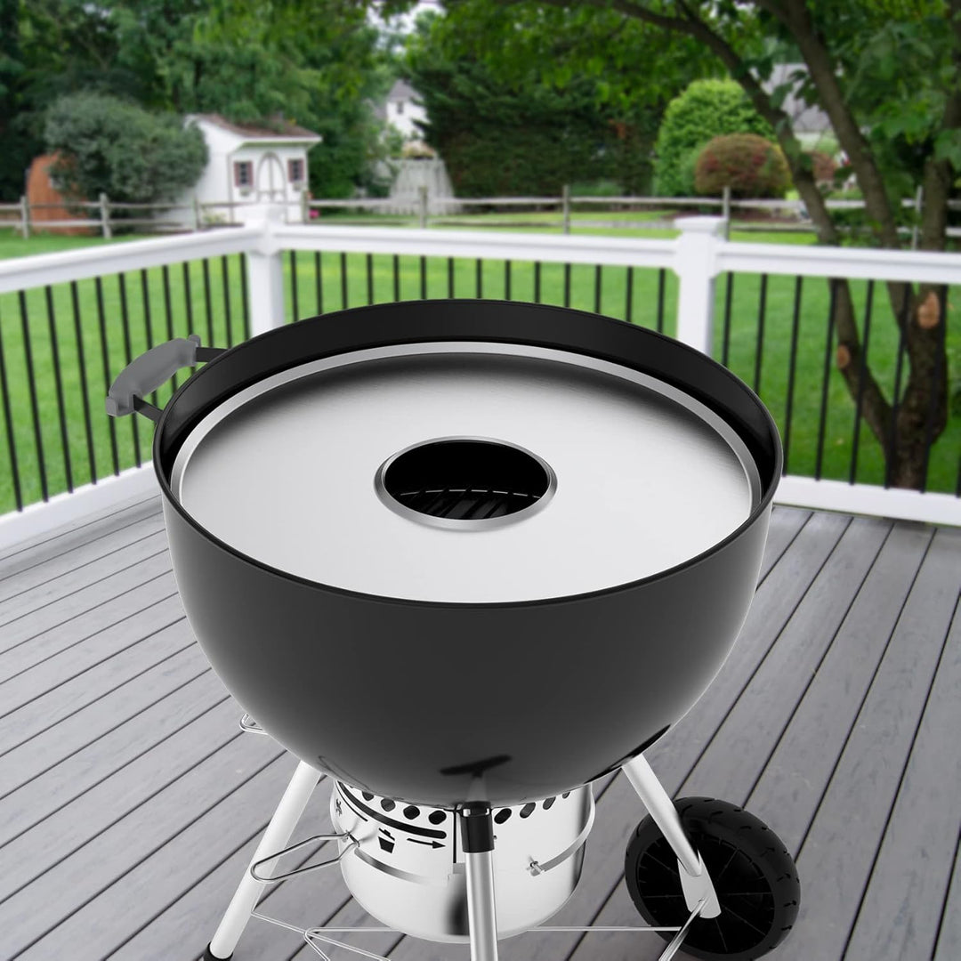 Onlyfire Feuerplatte, Grillplatte Edelstahl, Ø 54,6 cm Grillring, Feuerring mit Ölauffangrillen, BBQ