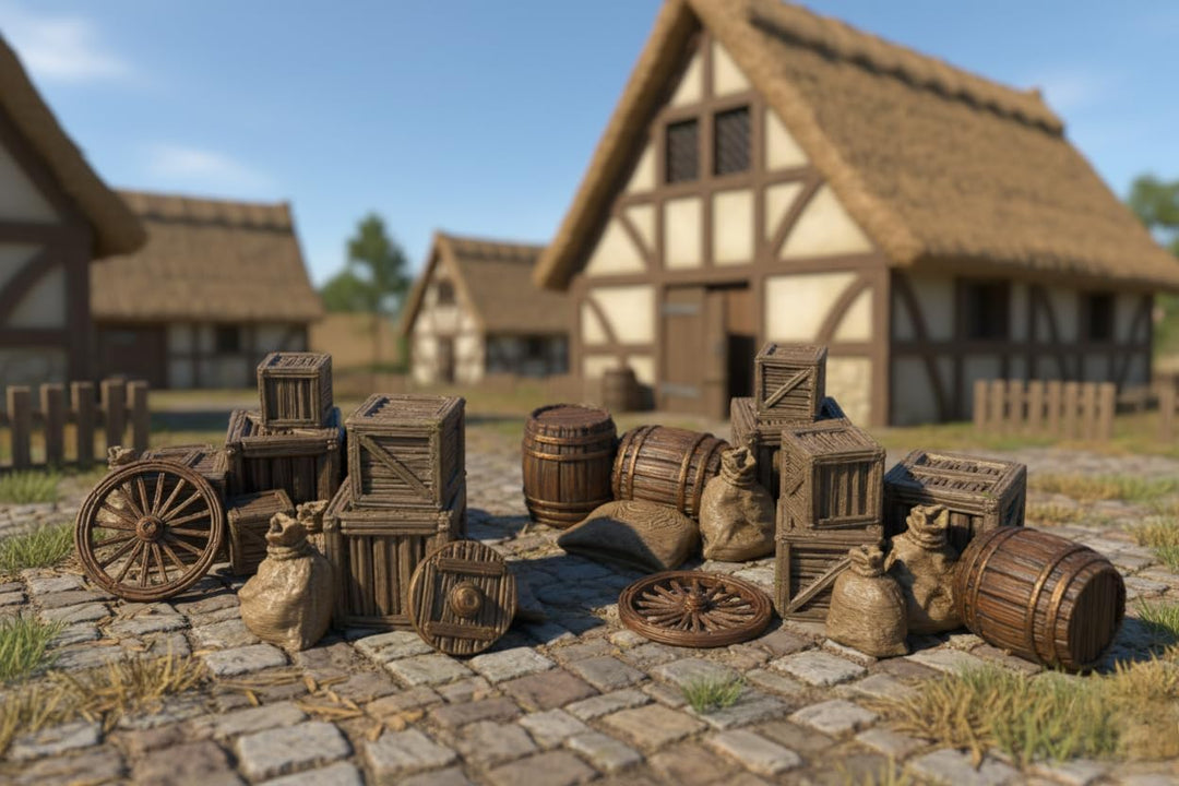 Tims Plum Mittelalterliches Scheunenzubehör für Tabletop-RPG- und Wargaming-Gelände
