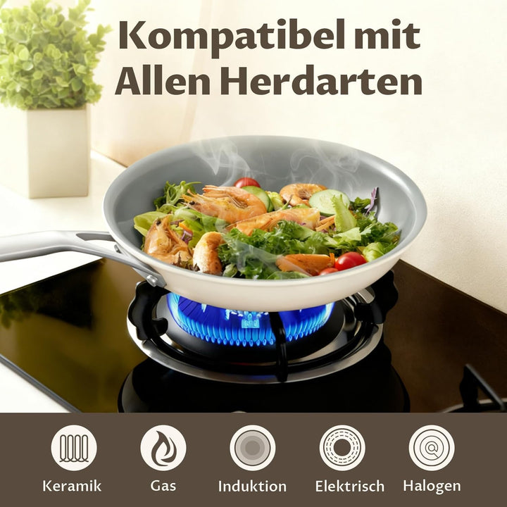 BLAZANT Keramik Bratpfanne 28cm Antihaft, PFAS-frei Gesunde Pfanne für Induktion & Alle Herdarten, E