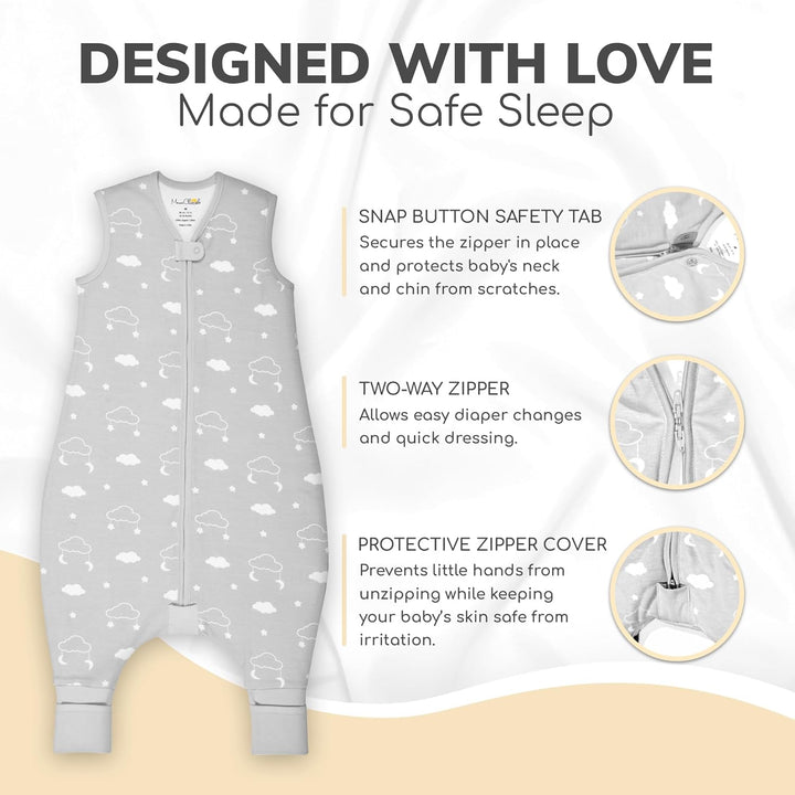 Mama Cheetah Baby Schlafsack, Bio-Baumwolle, Tragbare Babydecke, Schlafsack mit 2-Wege-Reissverschlu