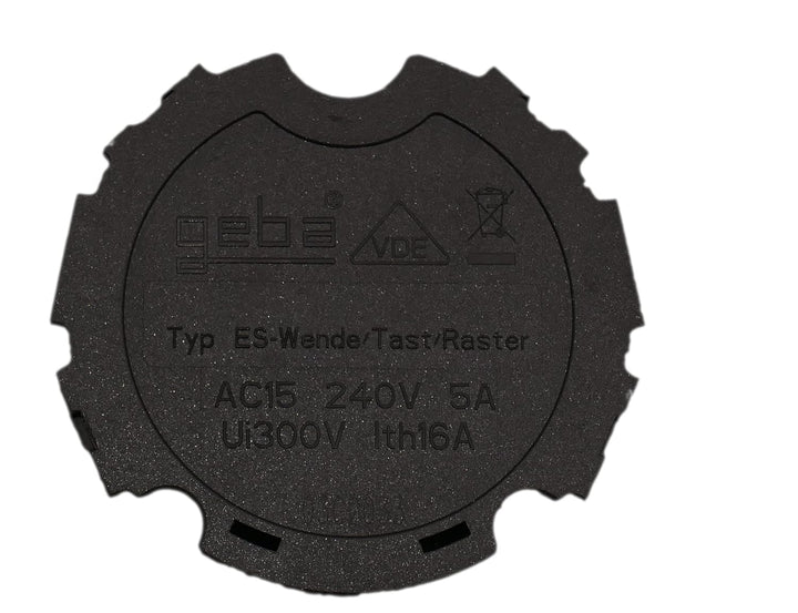 ES-Wende/Tast/Raster Schalteinsatz ES-2T(R)/2 geba Schalteinsatz, europäisch patentiertes System, sc