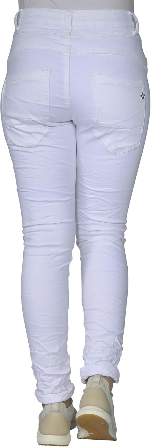 Jewelly Jeans Damen im Crash Look 5154 Off-white 34, Off-white 34