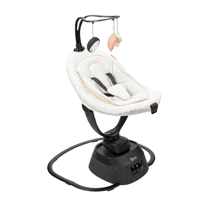 Babymoov Babyschaukel Swoon Evolution Curl White - elektrische Babywippe mit 8 Schaukelbewegungen, 3