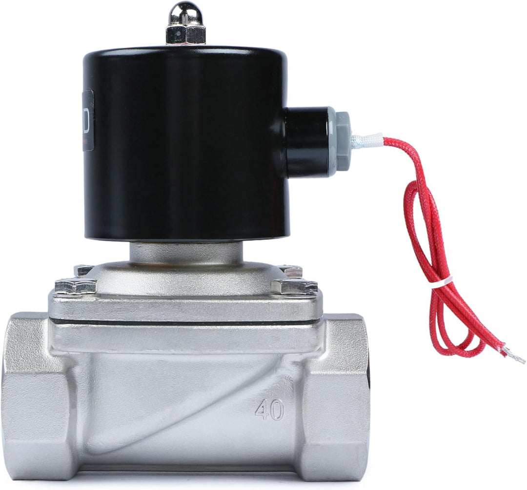 U.S. Solid 1-1/2" Edelstahl Elektrisch Magnetventil 12V DC stromlos geschlossen VITON Wasser Luft Öl