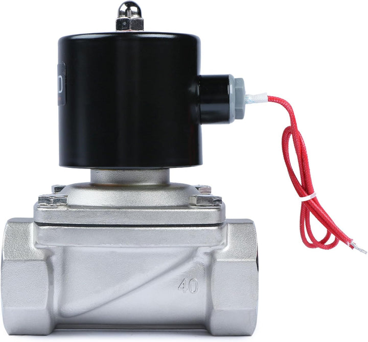 U.S. Solid 1-1/2" Edelstahl Elektrisch Magnetventil 12V DC stromlos geschlossen VITON Wasser Luft Öl