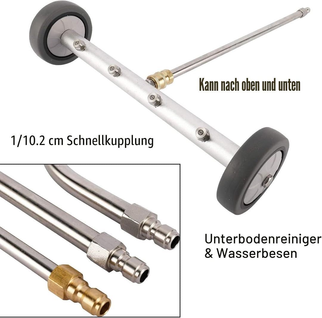 SUIXI Hochdruckreiniger Unterbodenreiniger, 40 cm, Wasserbesen für Unterboden Autowäsche mit 3 Verlä