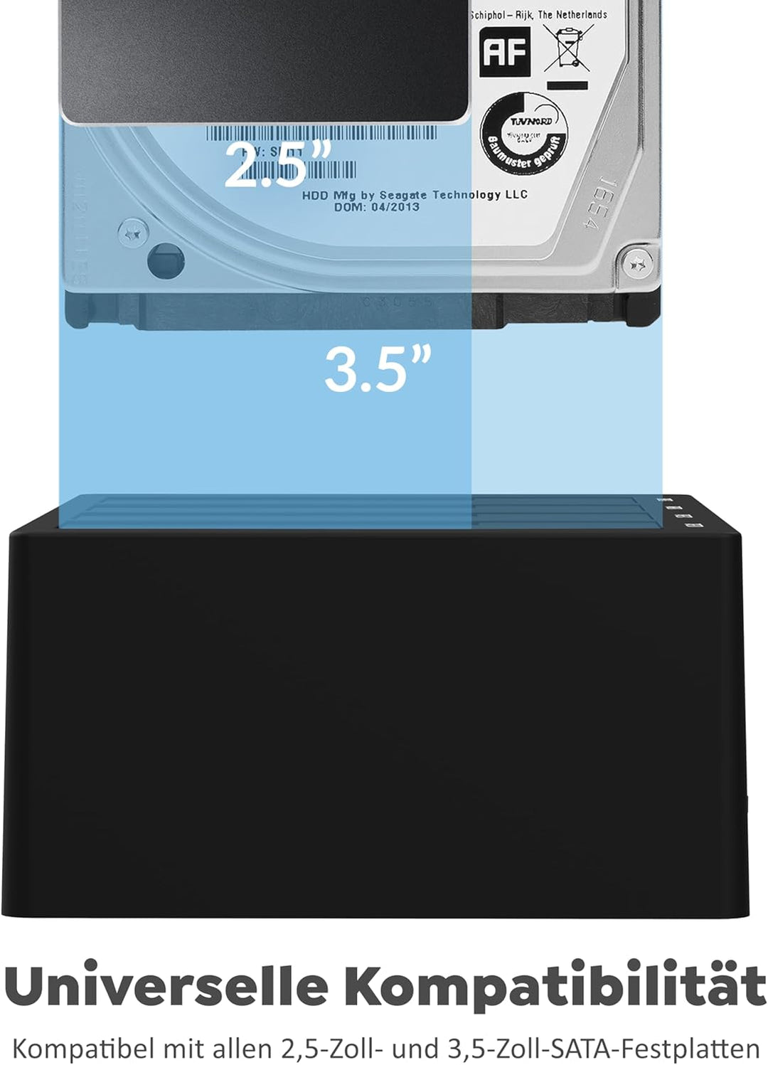 SABRENT 4 Bay SSD/HDD 2,5/3,5 Zoll Docking Station, festplatten gehäuse, USB 3.2 Gen1 offline Klonst