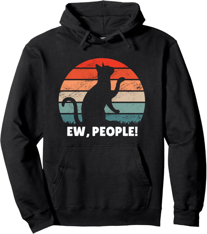 Lustiges Katzengeschenk-Retro-Grafikdesign Pullover Hoodie