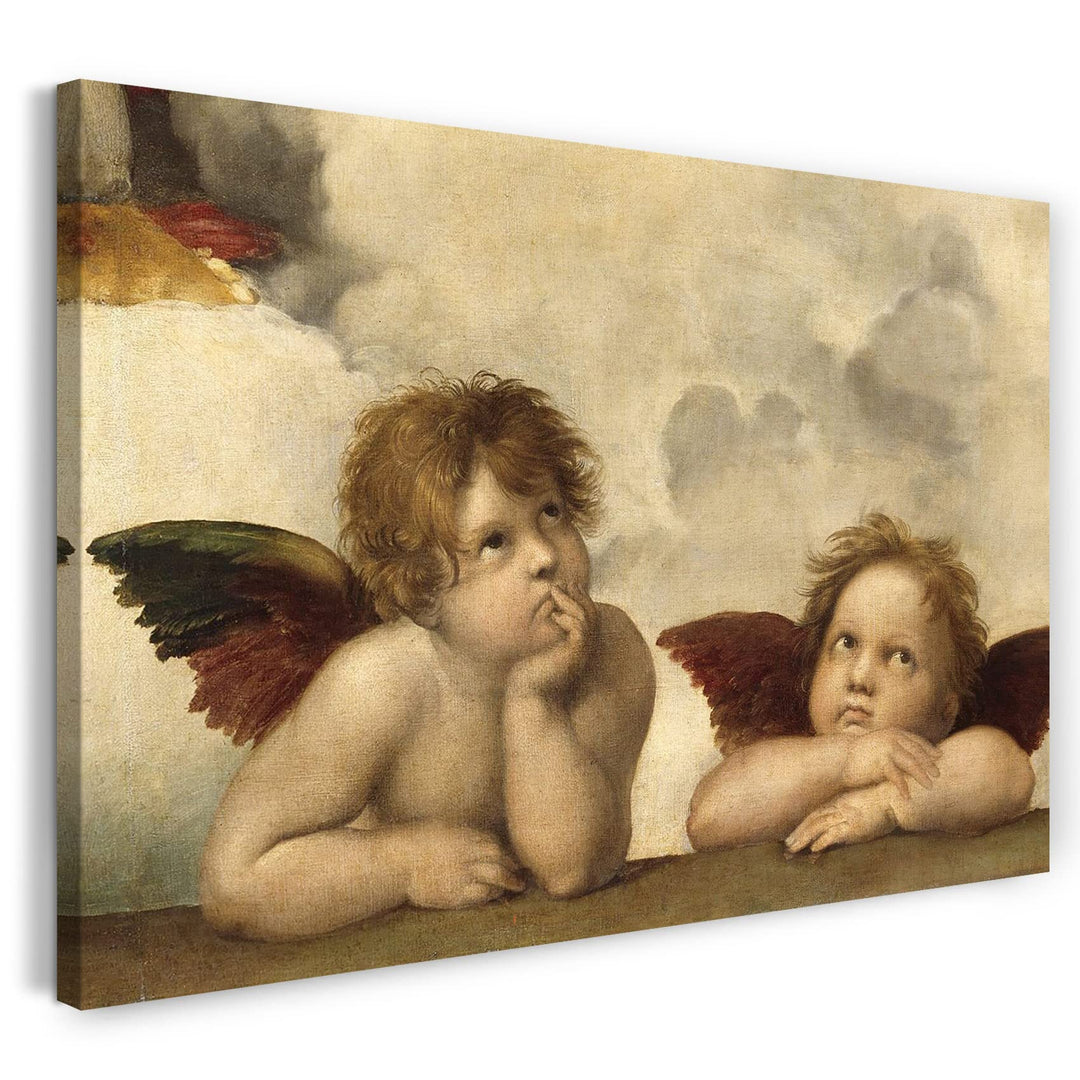 Printed Paintings Leinwand (60x40cm): Raphael - Sixtinische Madonna, Zwei Engel 60x40 cm, 60x40 cm