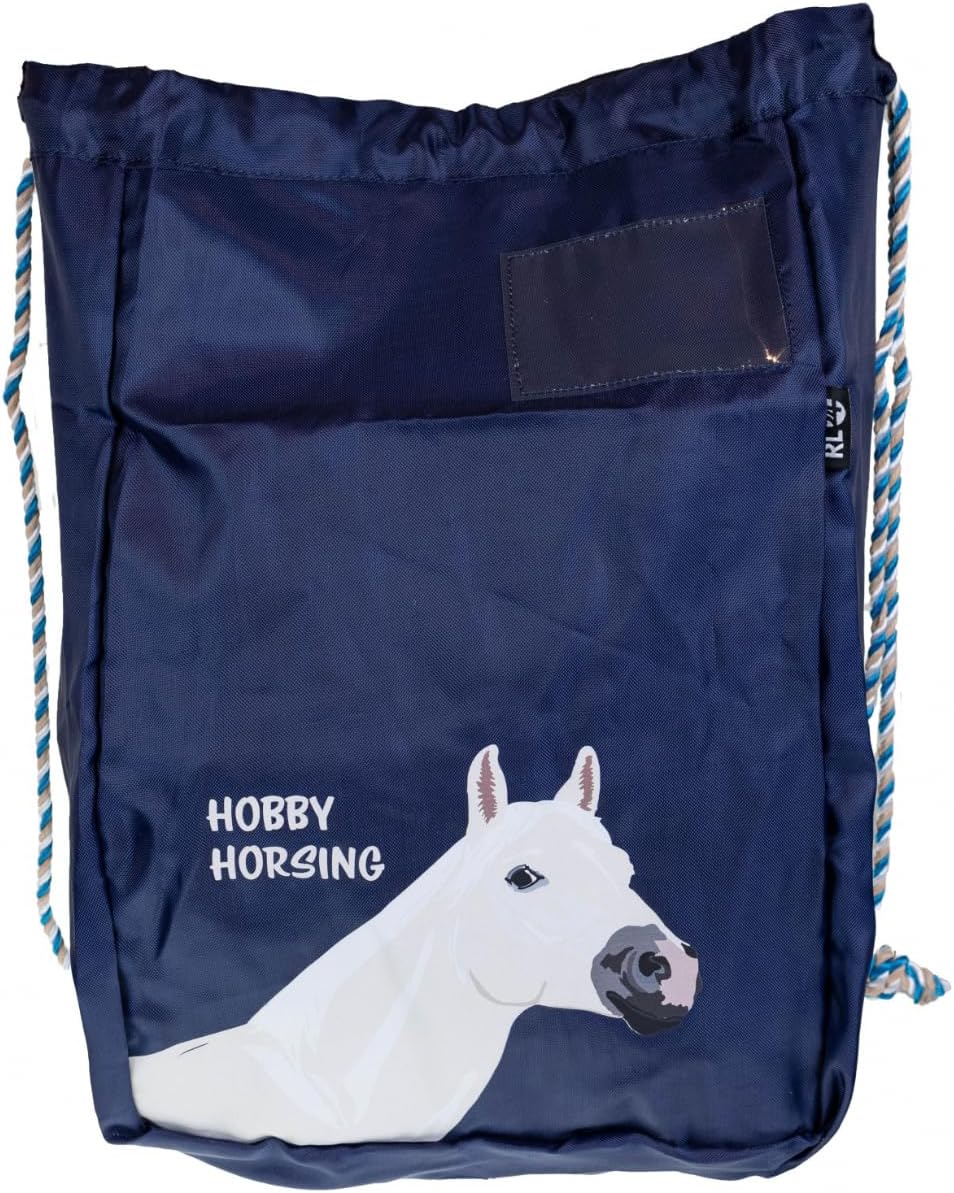 RL24 - Hobby Horse Zubehör Set (6-teilig) – Halfter mit Strick, Decke & Fliegenhaube in Hellbau – Tr