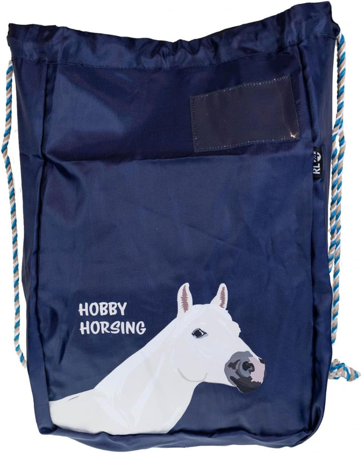 RL24 - Hobby Horse Zubehör Set (6-teilig) – Halfter mit Strick, Decke & Fliegenhaube in Hellbau – Tr