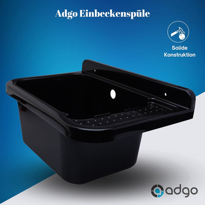 ADGO Gewerbespüle mit Grosse Kammer, Grossraumspüle, Waschbecken, Industriespüle für Garage, Waschkü