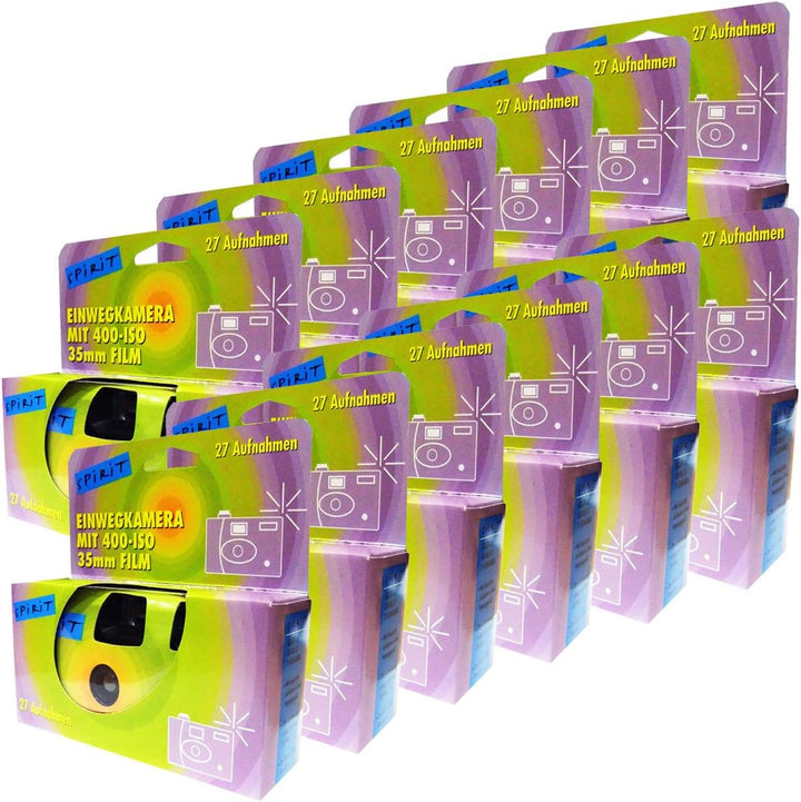 12 x 1A PHOTO PORST Einwegkamera/Partykamera/Hochzeitskamera (je 27 Fotos, mit Blitz, 12-er Pack)