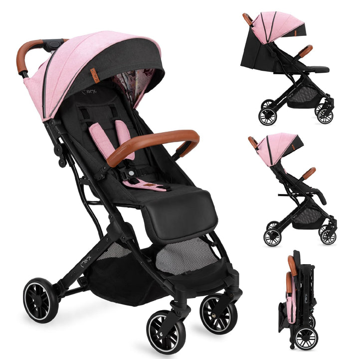 MoMi ESTELLE Kinderwagen ab 6. Monat (bis 15 kg), klappbarer Buggy mit 5-Punkt-Sicherheitsgurt, Eink