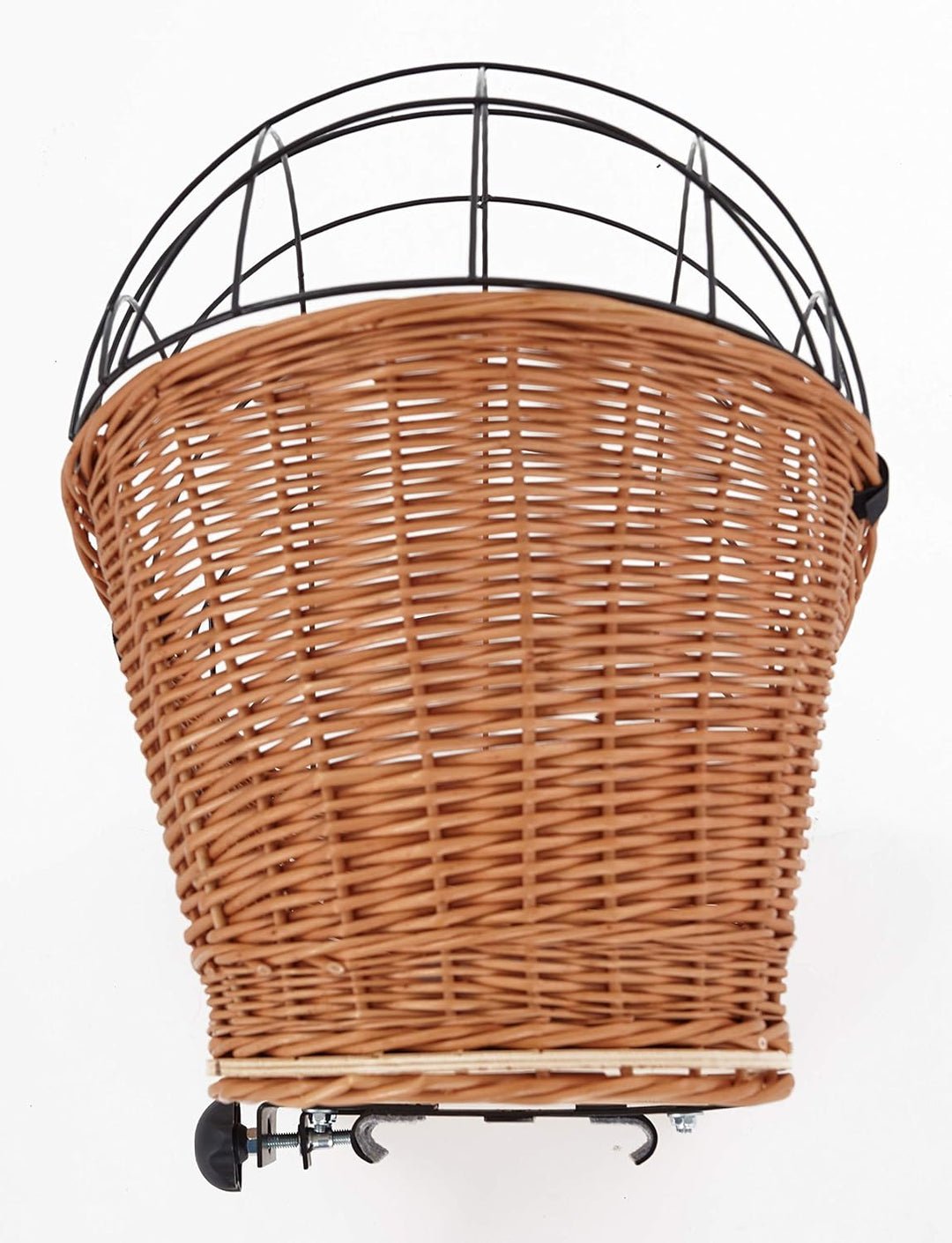Tigana - Hundefahrradkorb für Gepäckträger aus Weide Natur 56 x 36 cm mit Metallgitter Tierkorb Hint