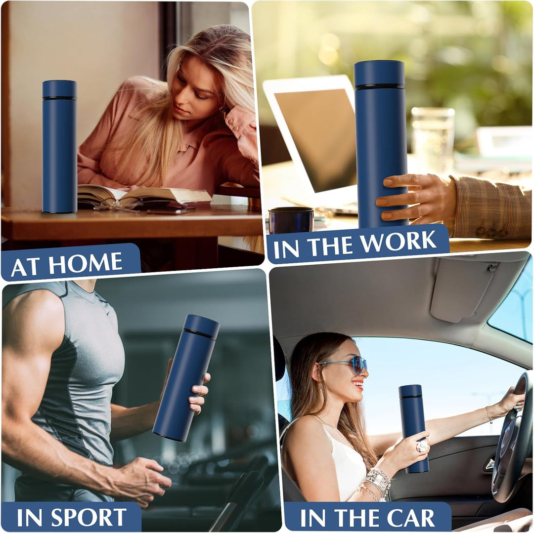 Homealexa 500ml Thermosflasche, Vakuum Isolierbecher Trinkflasche aus 304 Edelstahl, LED-Touchscreen