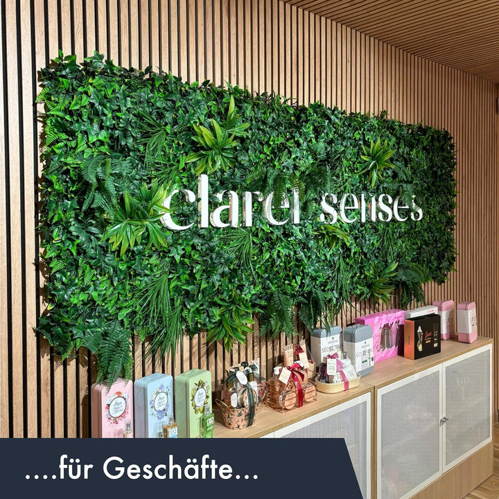 GJS Pflanzenwand: hyperrealistische Pflanzen Wand Matte (1m²) – Vertikaler Garten mit künstlichen Pf