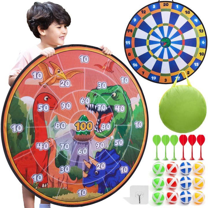 Cheerful Children Toys Jumbo Kids Dartscheibe XL oder XXL, grosse Klett-Dartscheibe mit wendbaren De