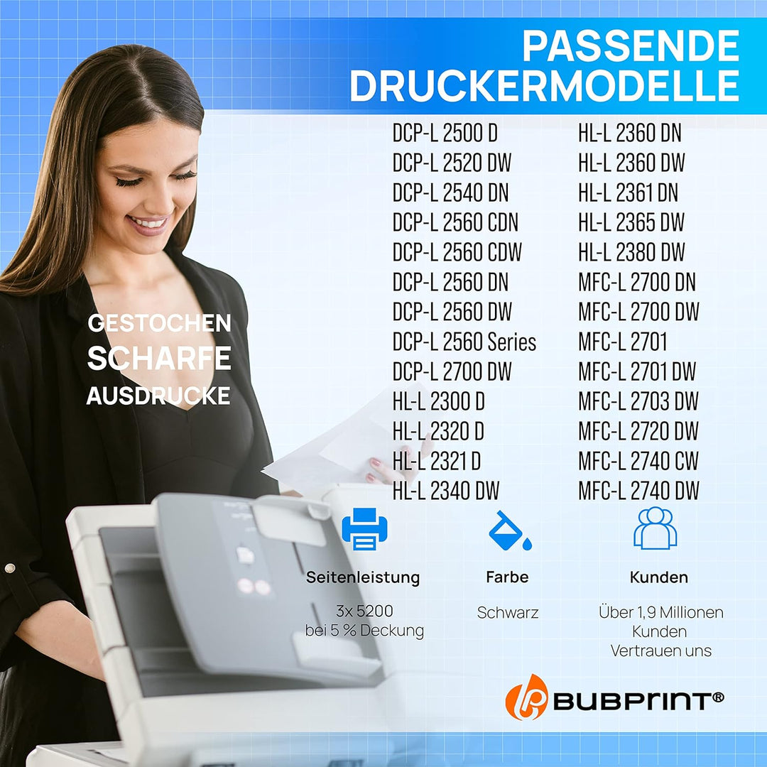 3 Toner kompatibel als Ersatz für Brother TN-2320 XXL TN-2310 für DCP-L2500D DCP-L2520DW HL-L2300D H