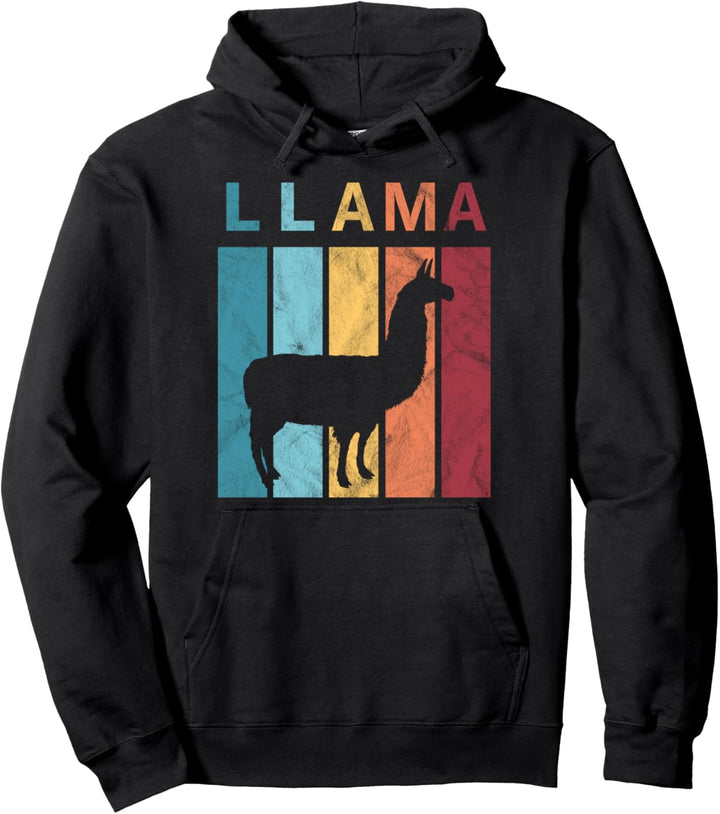 Retro Llama Vintage Lama Pullover Hoodie